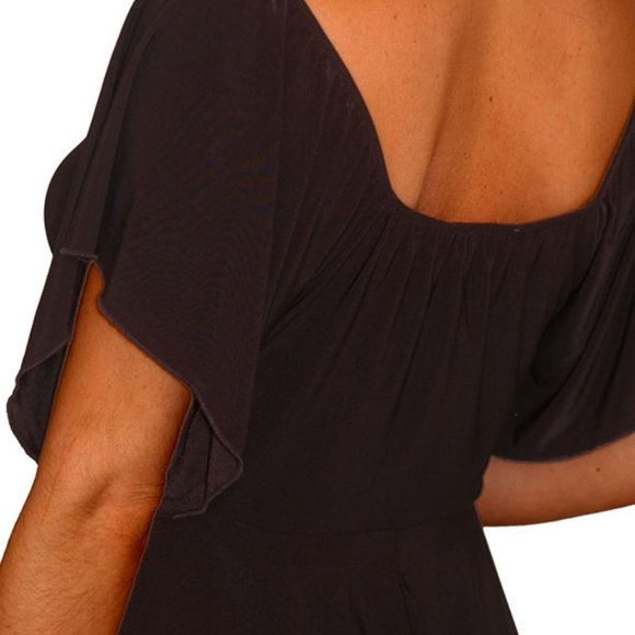 Funfash V-neck Top asymmetrical Hem - Picture 3 of 5